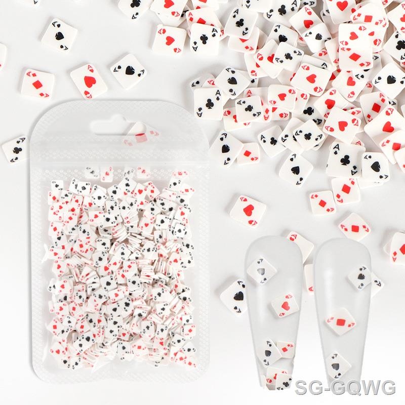 hyfv✟◑  10g/Bag Polymer Art Flakes Poker Design Soft Slices Decorations Playing  Manicure Accessories