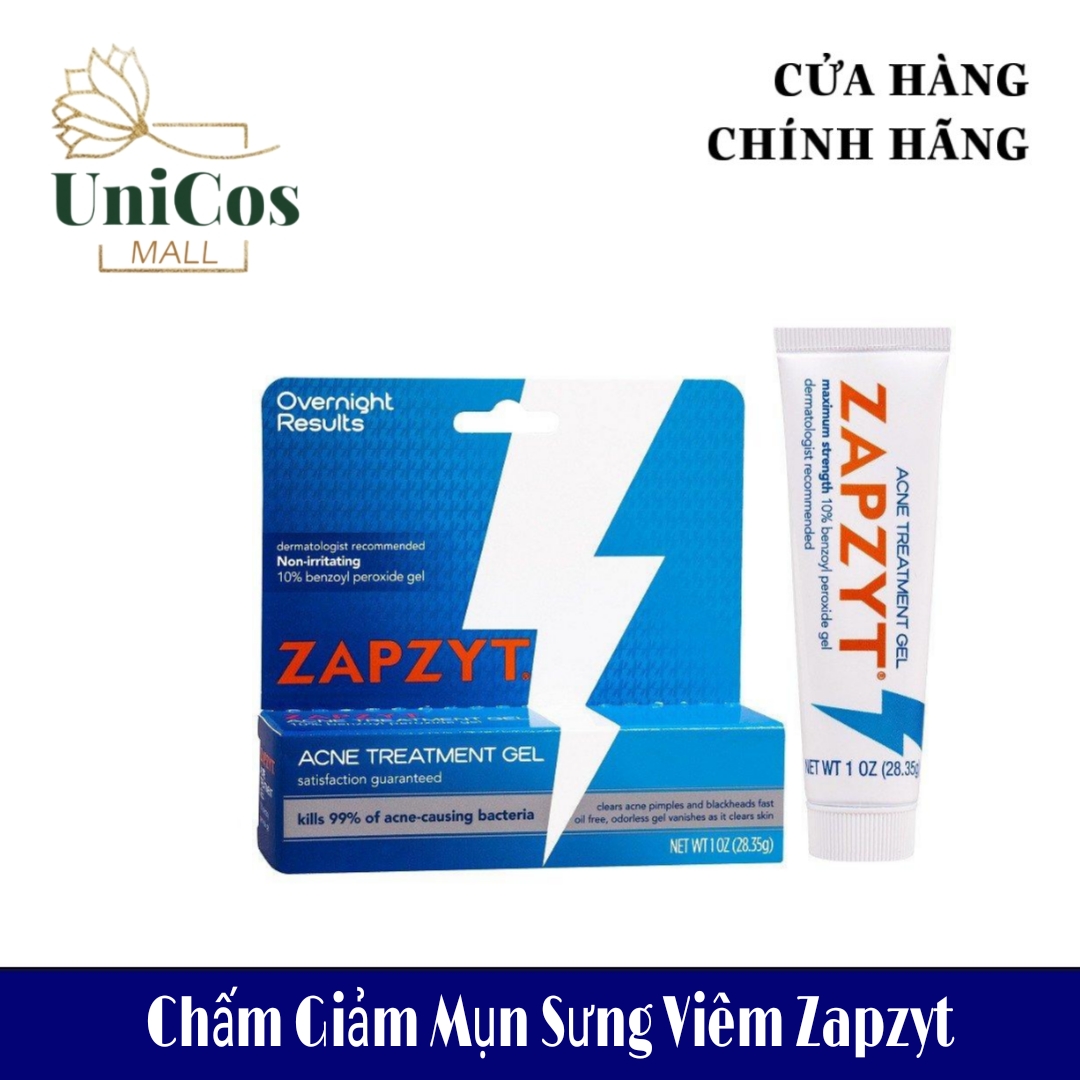Kem giảm Mụn Zapzyt Maximum Strength 10% Benzoyl Peroxide Acne Treatment Gel - Kem giảm mụn Zapzyt