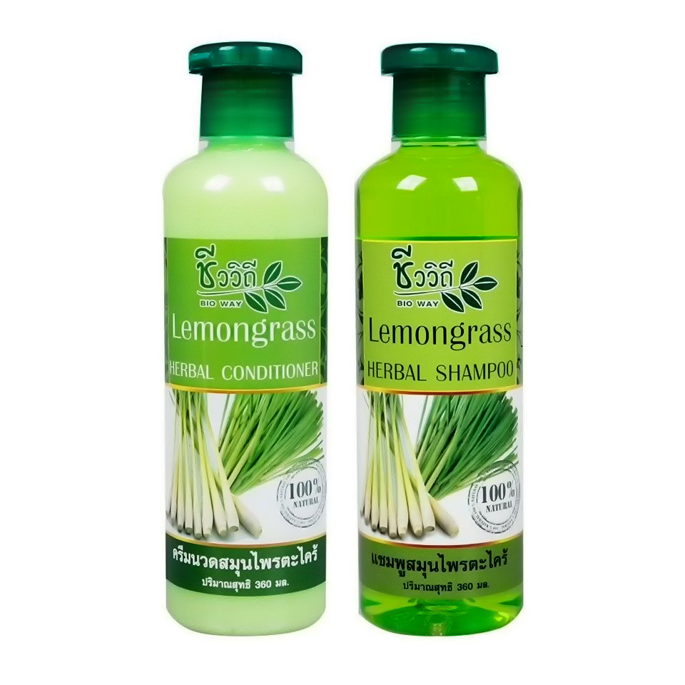 Bộ dầu gội + dầu xã tinh chất sả ngăn gàu và ngăn rụng tóc - chính hãng Thái - 360ml/chai