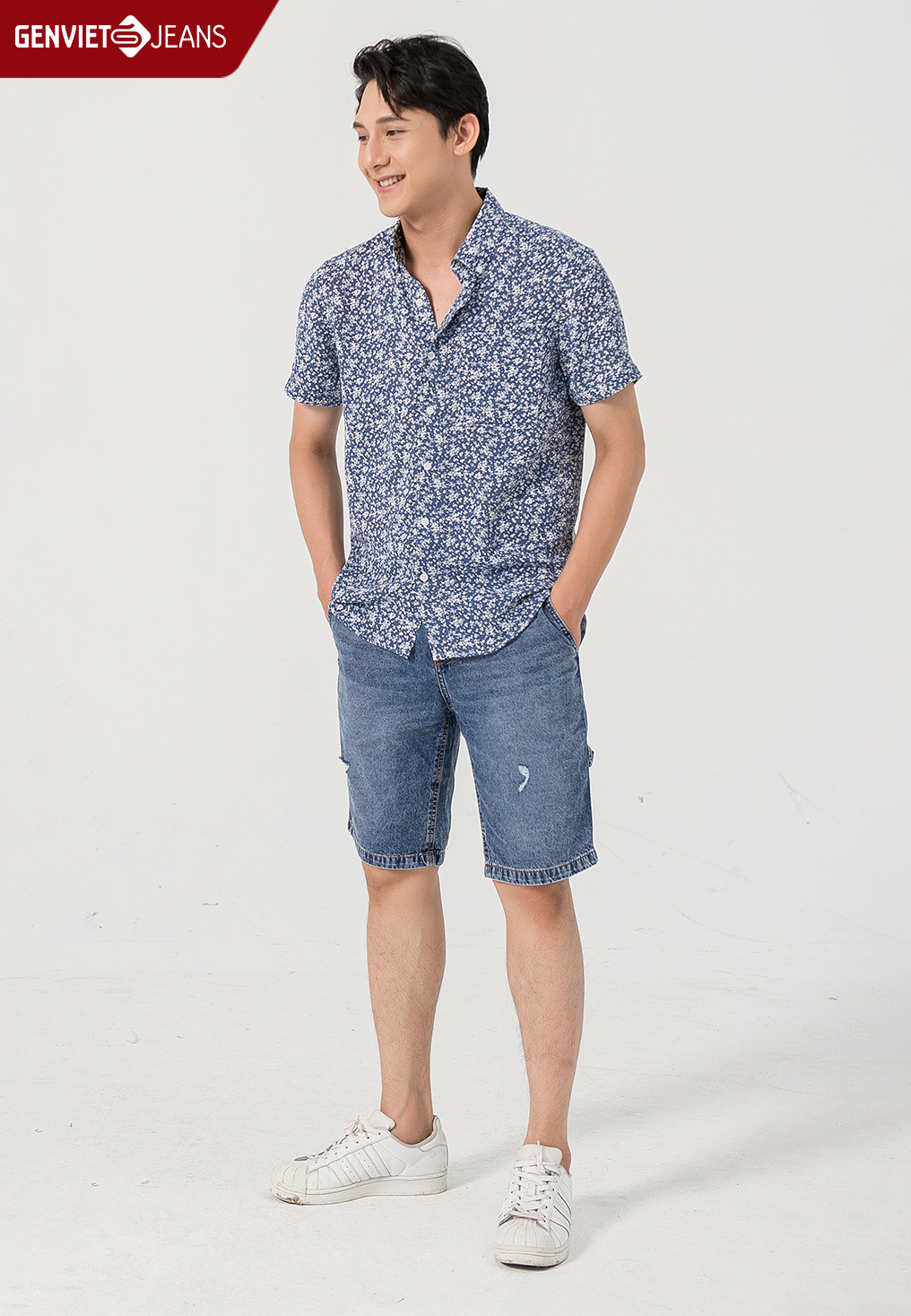 Quần Ngố Jeans Nam T1303J1576  GENVIET