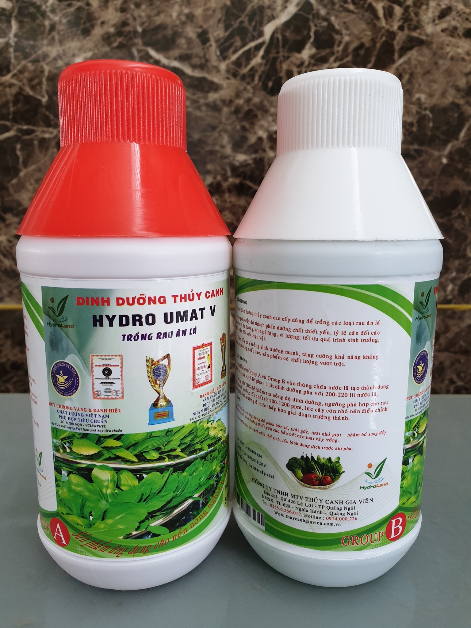 Dinh dưỡng trồng rau thuỷ canh Hydro Umat V, có thể dùng cho hoa lan và cây kiểng - cặp 2 chai 500ml - Sản phẩm chính hãng