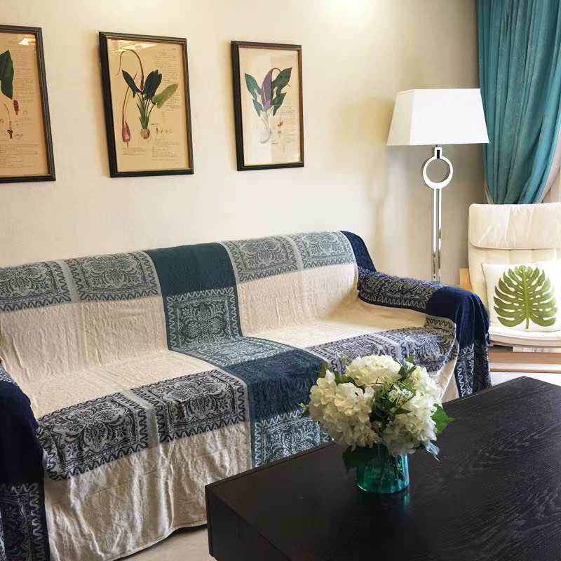 Khăn phủ Sofa, Thảm thổ cẩm vintage trang trí phòng khách kích thước 1m5x1m9