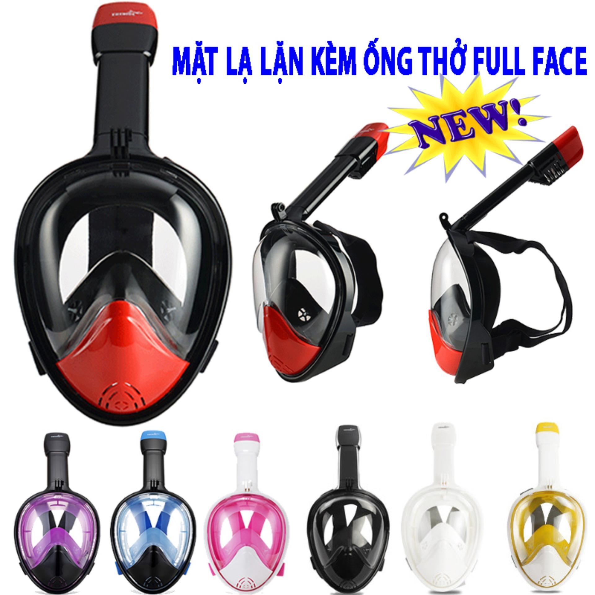 Mua Mặt Nạ Lặn Full Face, Kính Bơi Lặn Biển, Kính Lặn Liền Ống Thở, Gioăng Silicone Mềm Mại, Chống Nước Tốt, Góc Nhìn 180 Độ - Bh 1 Đổi 1