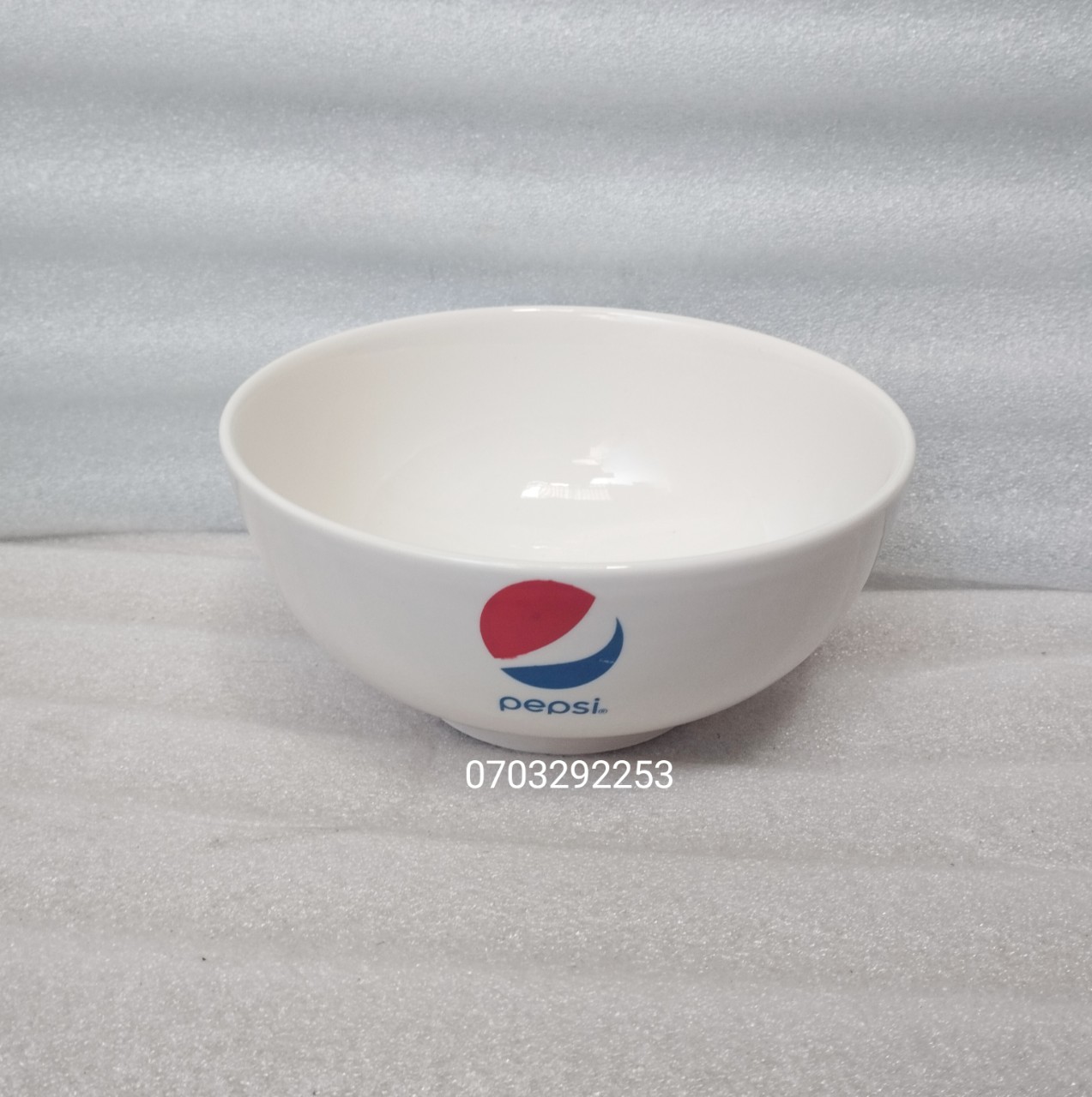 Tô sứ 18cm / 15cm sâu lòng trắng logo Pepsi