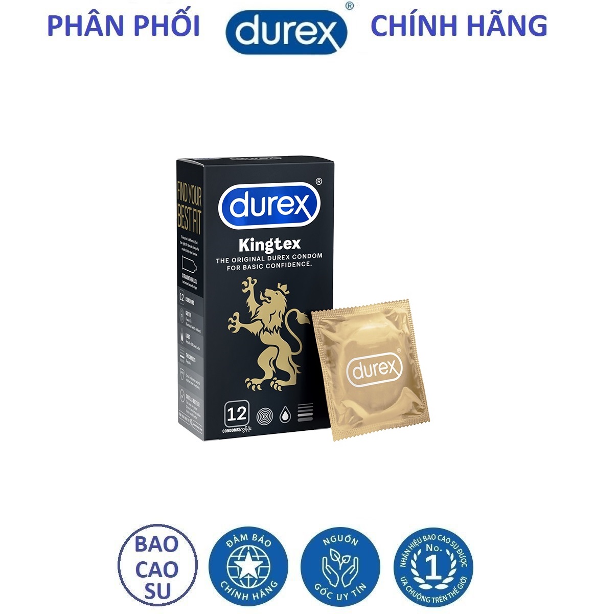Hộp bao cao su Durex Kingtex 12 chiếc