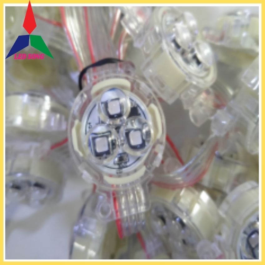 Led bát full màu phi 30mm đầu trong dây 30 bóng