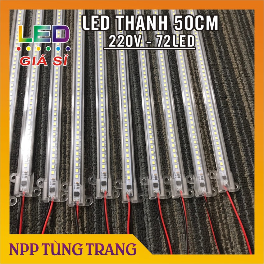 Led thanh 220v 50cm 72 mắt led siêu sáng