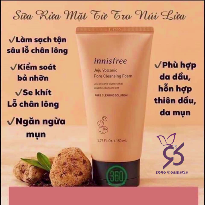 Innisfree - sữa rửa mặt tro núi lửa innisfree jeju volcanic pore cleansing foam 150ml