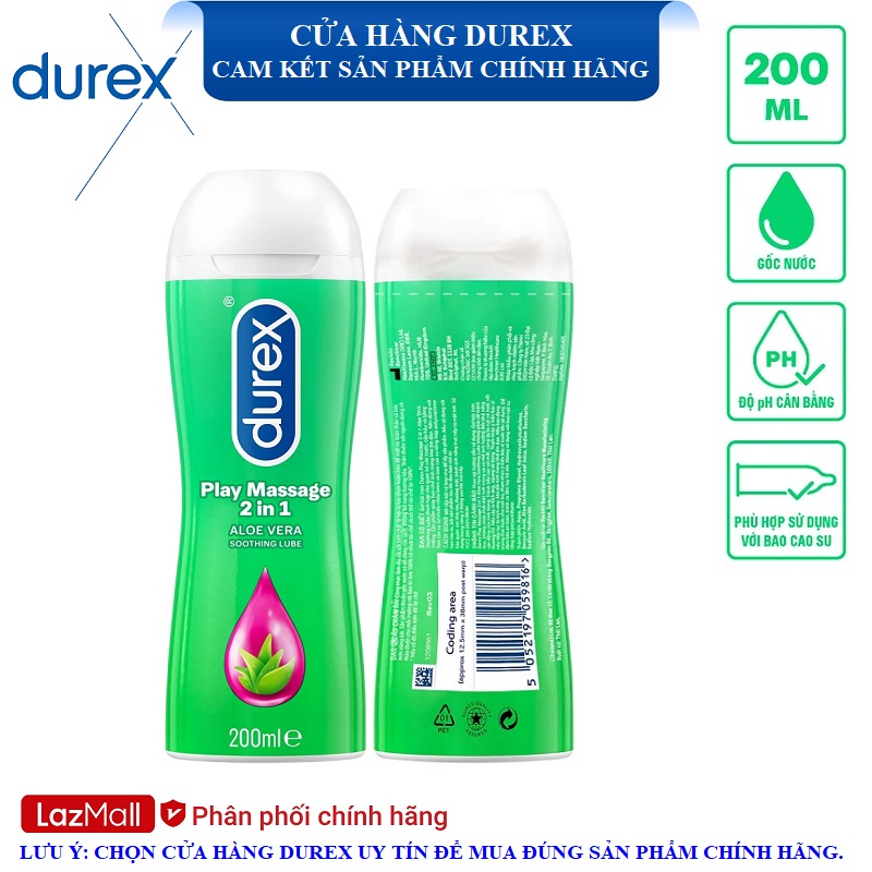 Gel bôi trơn Durex Play Massage 2in1 200ml/chai