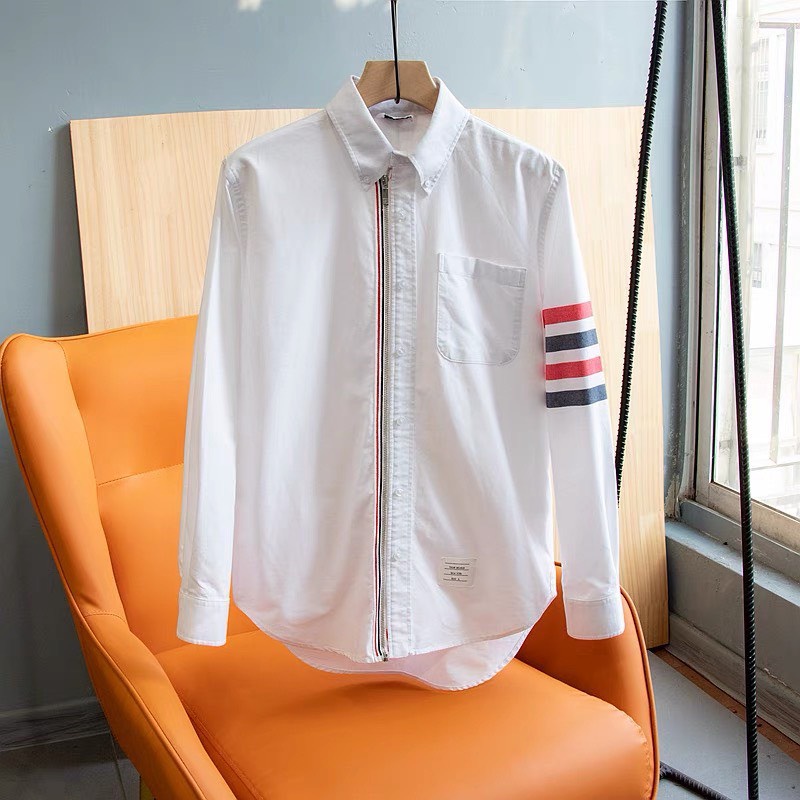 Áo sơ mi nam nữ, Áo sơ mi khóa dài tay , chất cotton lụa kiểu dáng thời trang Hàn Quốc