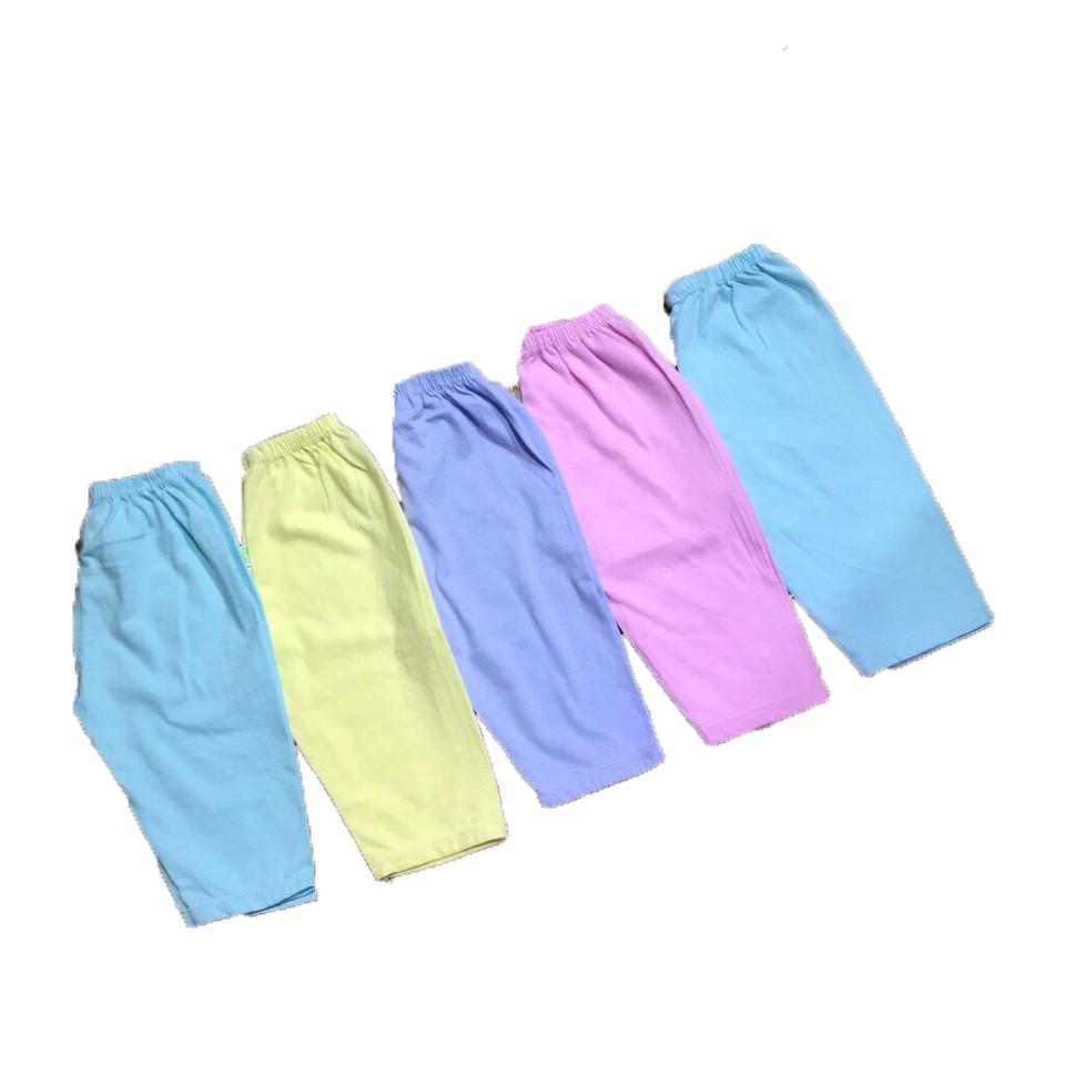Set 5 quần dài màu 100% cotton sơ sinh từ 2 đến 11kg