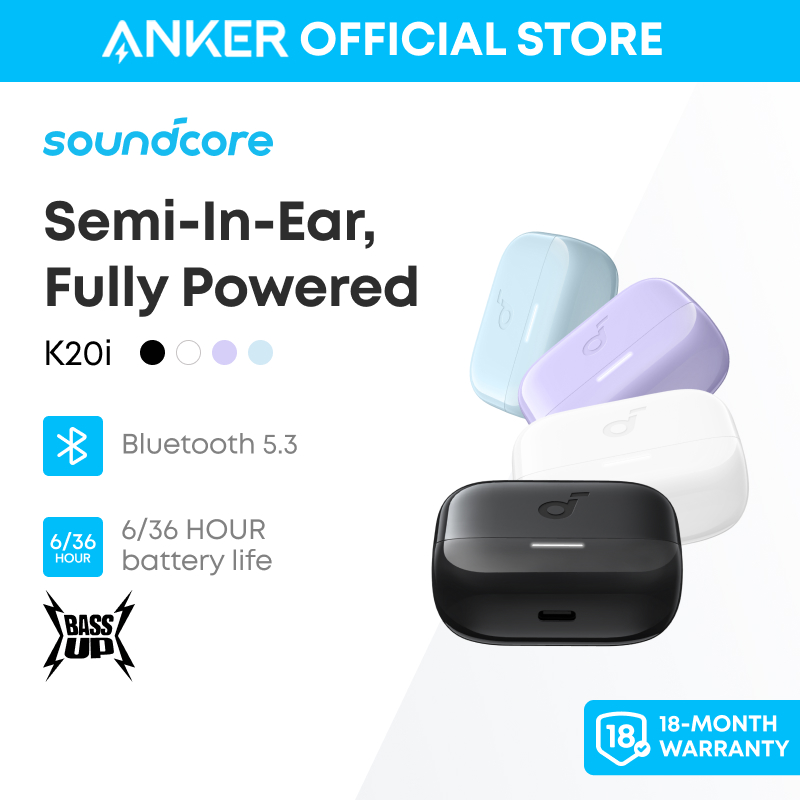  Tai Nghe Không Dây Soundcore by Anker K20i Wireless Earbuds with Mic Wireless Bluetooth 5.3 Earphones 36H Play Time Headphones Bluetooth 13mm Drivers TWS for Android iPhone Laptop 