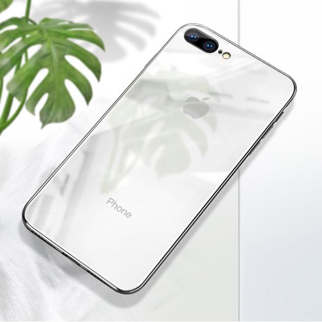 Ốp Lưng Kính Viền Silicon Cho iPhone 8 Plus, Ốp Lưng iPhone 8 Plus Siêu Đẹp
