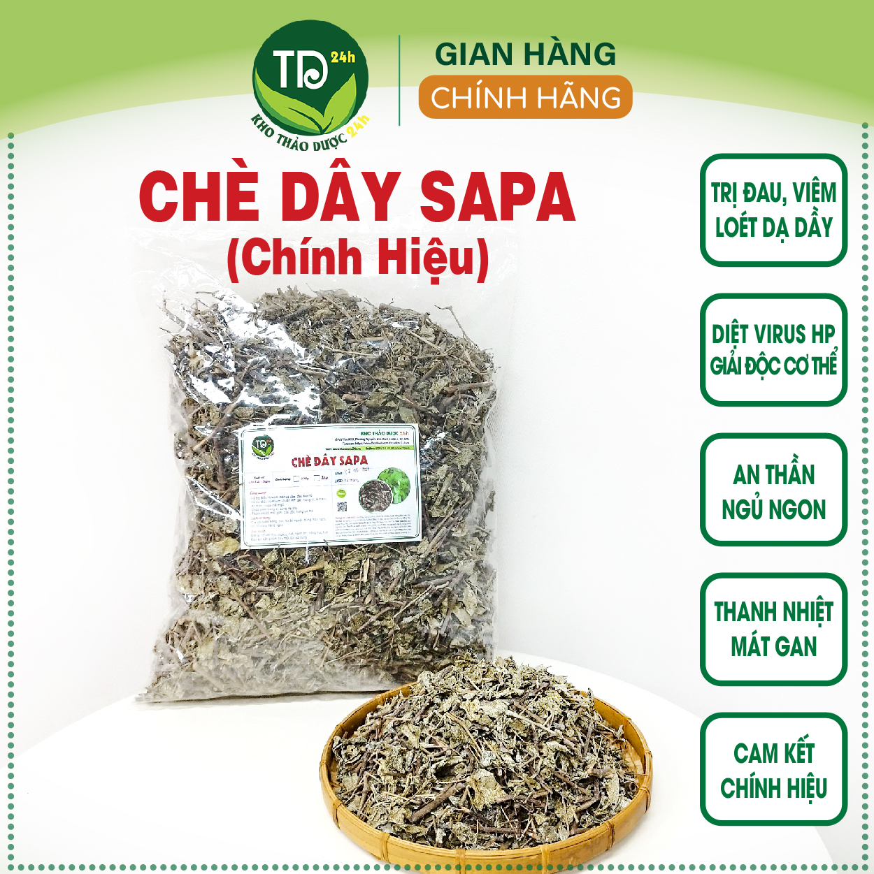 Chè dây Sapa nguyên chất, khắc tinh của chứng đau dạ dày, đau bao tử, diệt virus HP I Kho Thảo dược 24h