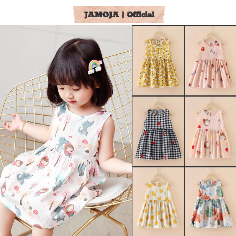 váy cho bé gái đầm trẻ em chất lụa đũi thoáng mát hàng quảng châu JAMOJA S1686