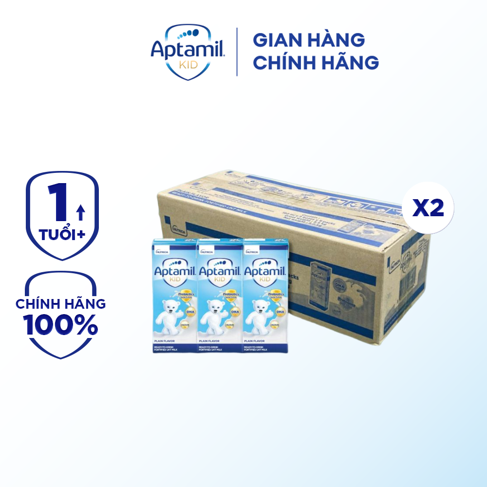 Combo 2 Thùng Sữa Công Thức Pha Sẵn Aptamil KID, Aptamil Super Gold KID giúp phát triển trí não cho bé từ 1 tuổi