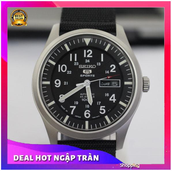 { RẺ VÔ ĐỐI }{ BẢO TÍN ĐỒNG HỒ SHOP SỊN LAZADA } Đồng Hồ Cơ Nam Seiko 5 Quân Đội Automatic Đen + Thẻ Bảo Hành sk seiko orient