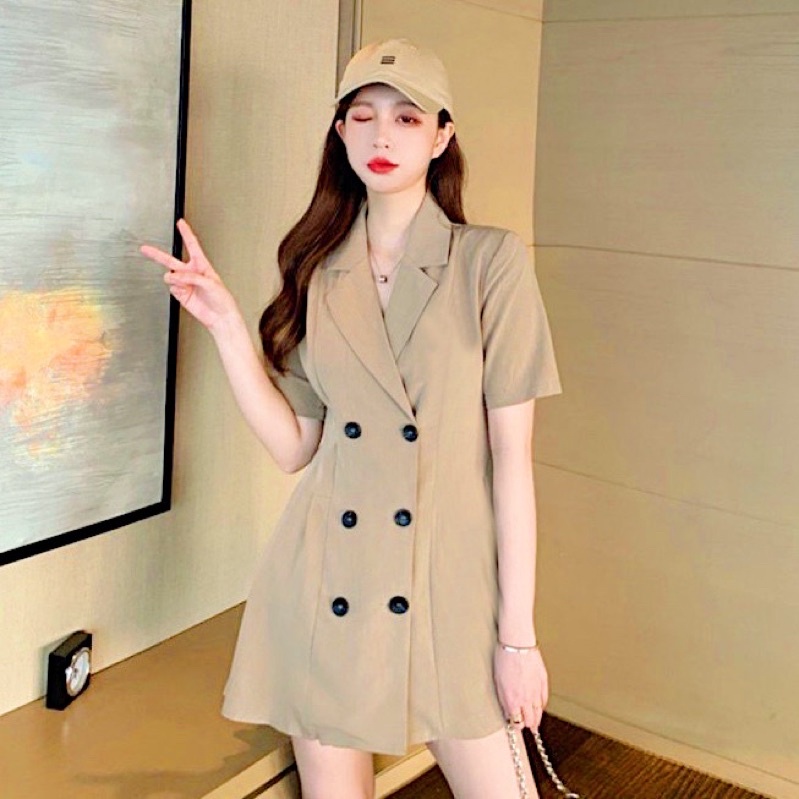 Đầm cổ vest thanh lịch, trẻ trung ms63