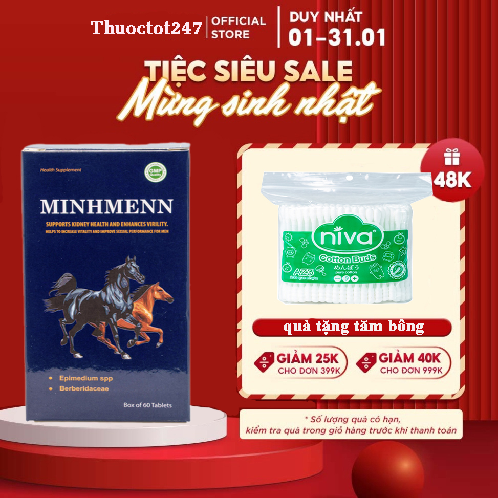 Viên Uống Minh Men Tăng Cường Sinh Lý Nam Giới MINHMEN Hỗ Trợ Bổ Thận Kéo Dài Thời Gian Quan Hệ Đảm 