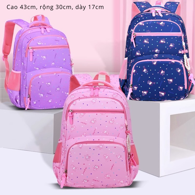 (Hàng Có Sẵn) Balo Cho Bé Gái Đi học, Cặp Đi Học Mẫu Giáo Mầm Non Cho Bé, Ba Lô Đi Học Họa Tiết ChiBi Hồng-Tím, Balo Chống Gù Chống Nước Cao Cấp, Balo mẫu giáo, Balo cho bé gái cao cấp, Đơn Giản Sức Chứa Lớn, Balo Chống Thấm Bụi, Dễ Vệ Sinh