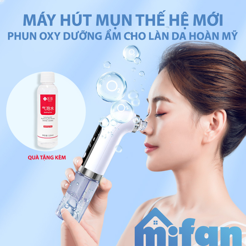 Máy Hút Mụn Đa Năng Thế Hệ Mới - Hút Mụn Đầu Đen, Mụn Cám, Rửa Mặt, Làm Sạch Lỗ Chân Lông, Phun Oxy Dưỡng Ẩm Sáng Mịn Da - BH 3 tháng 1 đổi 1
