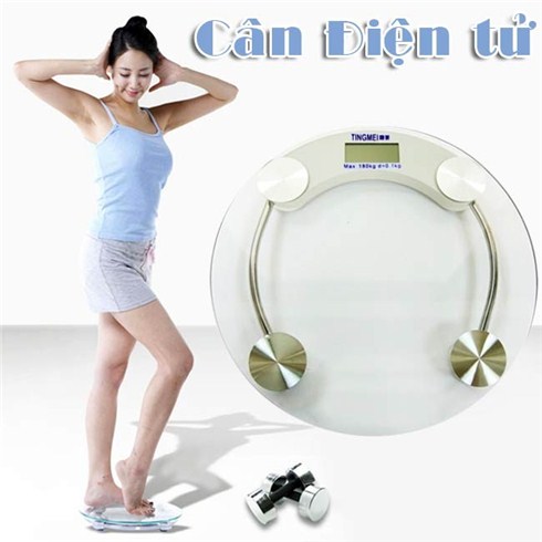 Cân điện tử mặt kính Personal Scale Tròn tối đa 150kg