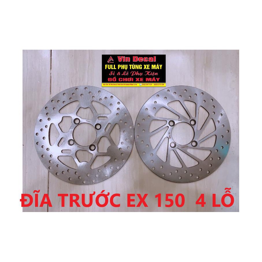 Đĩa trước ex 150 (size 245mm) dùng khi lên mâm rcb, redleo, asio, enkei, đùm 4 lỗ như zin - dochoixemay