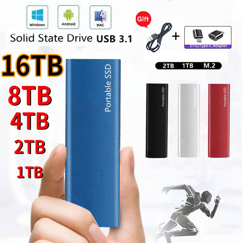 Di động SSD Ổ cứng gắn ngoài 1TB tốc độ cao thiết bị di động Type-C giao diện đĩa trạng thái rắn cho máy tính để bànmáy tính xách tayđiện thoại thông minh