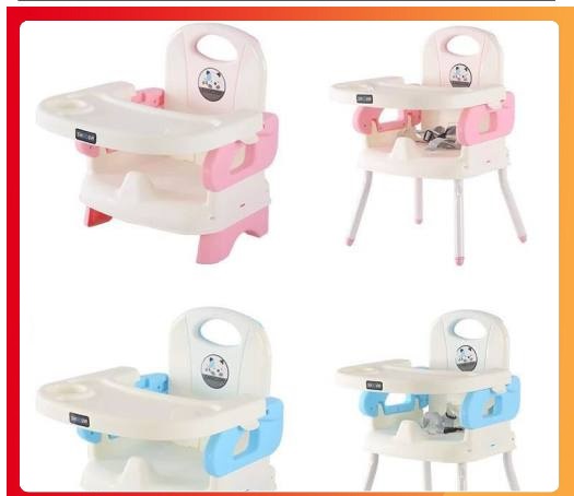 Ghế ăn dặm cho bé - Có dây bảo hiểm và chân sắt