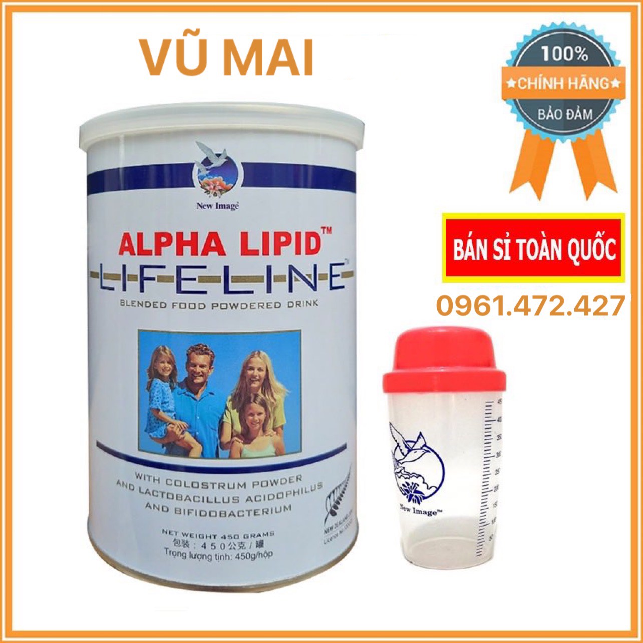 Sữa Non Alpha Lipid Lifeline 450g Chính Hãng New Zealand Tặng kèm cốc