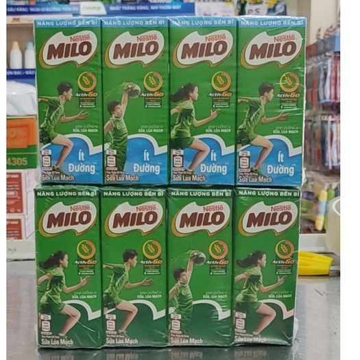 Lốc sữa Milo 180ml set 2 vỉ có đường