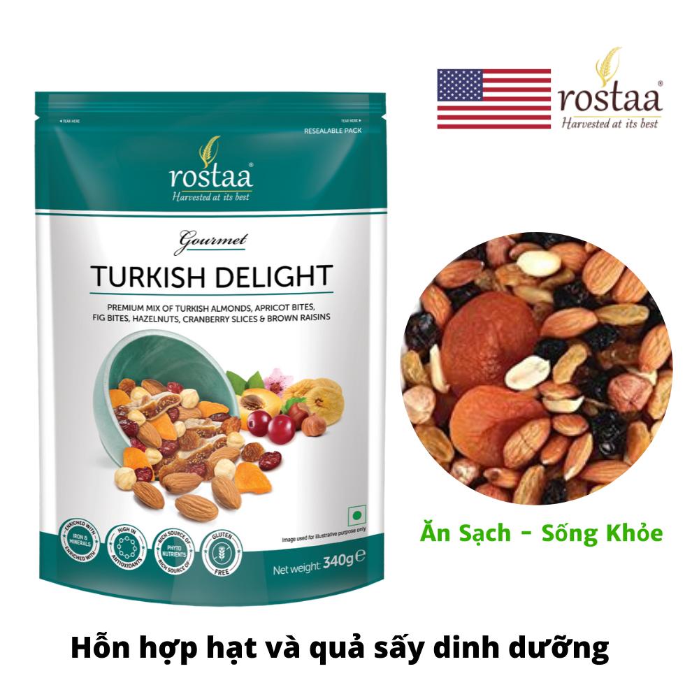 [ Sản Phẩm Mỹ] Turkish Delight 340G - Hỗn hợp hạnh nhân, macca, quả mơ Thổ Nhĩ Kỳ và quả sung, quả phỉ, nho khô và quả nam việt quất - Đồ ăn vặt giảm cân - Thay thế ngũ cốc - thực phẩm, Mix hạt hữu cơ