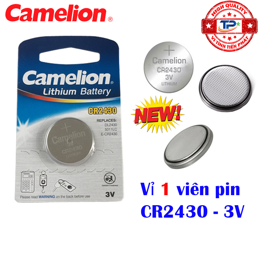 Vỉ 1 viên pin Nút CR2430 Camelion Lithium Battery 3V mẫu mới - dùng cho cân điện tử , chìa khóa , máy tính, đồ chơi...