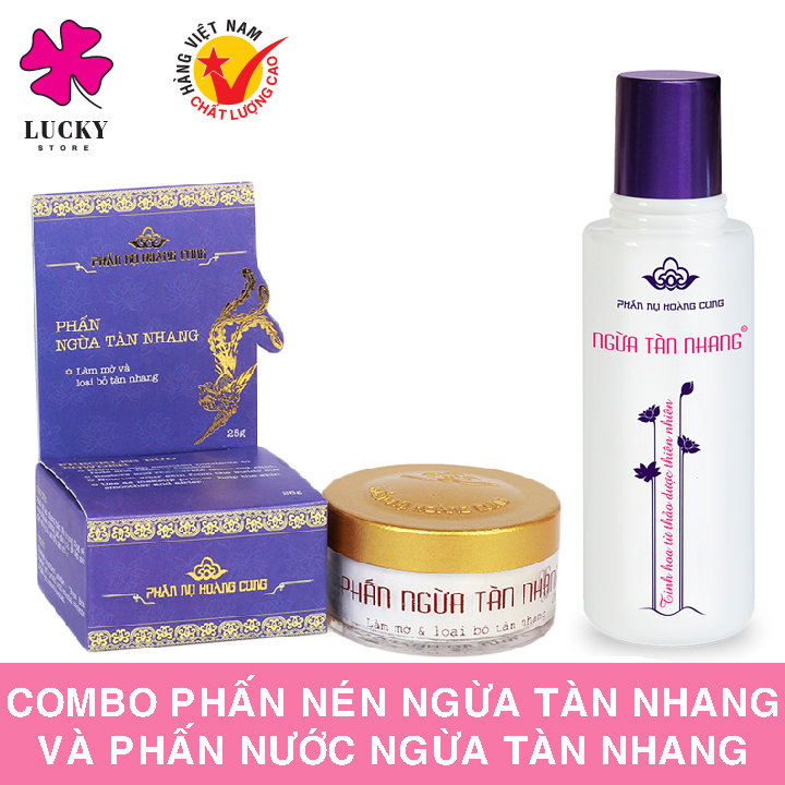 Combo phấn nén ngừa tàn nhang và phấn nước ngừa tàn nhang, phấn nụ hoàng cung