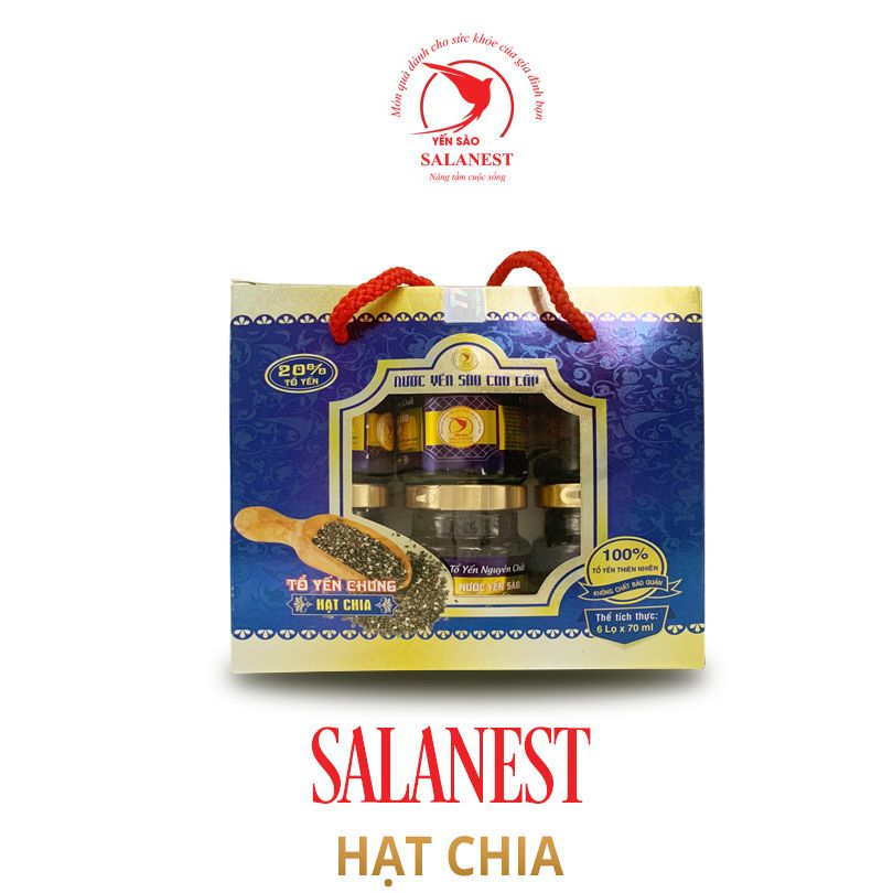 [ Toàn quốc ] Yến chưng Hạt chia Salanest 20% tố yến x 6 hủ / hộp - sức khỏe vàng cho mọi nhà