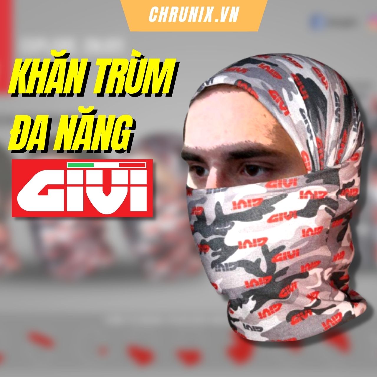 Khăn ống trùm đầu bịt mặt đi phượt givi neco1 khăn đa năng chrunix
