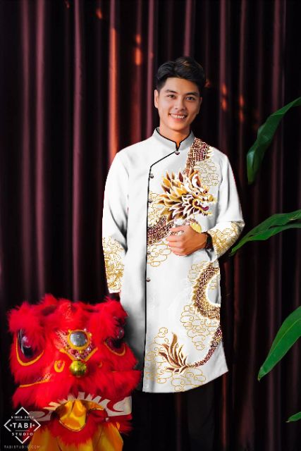 Áo dài cách tân Nam Chất Gấm Thượng Hải