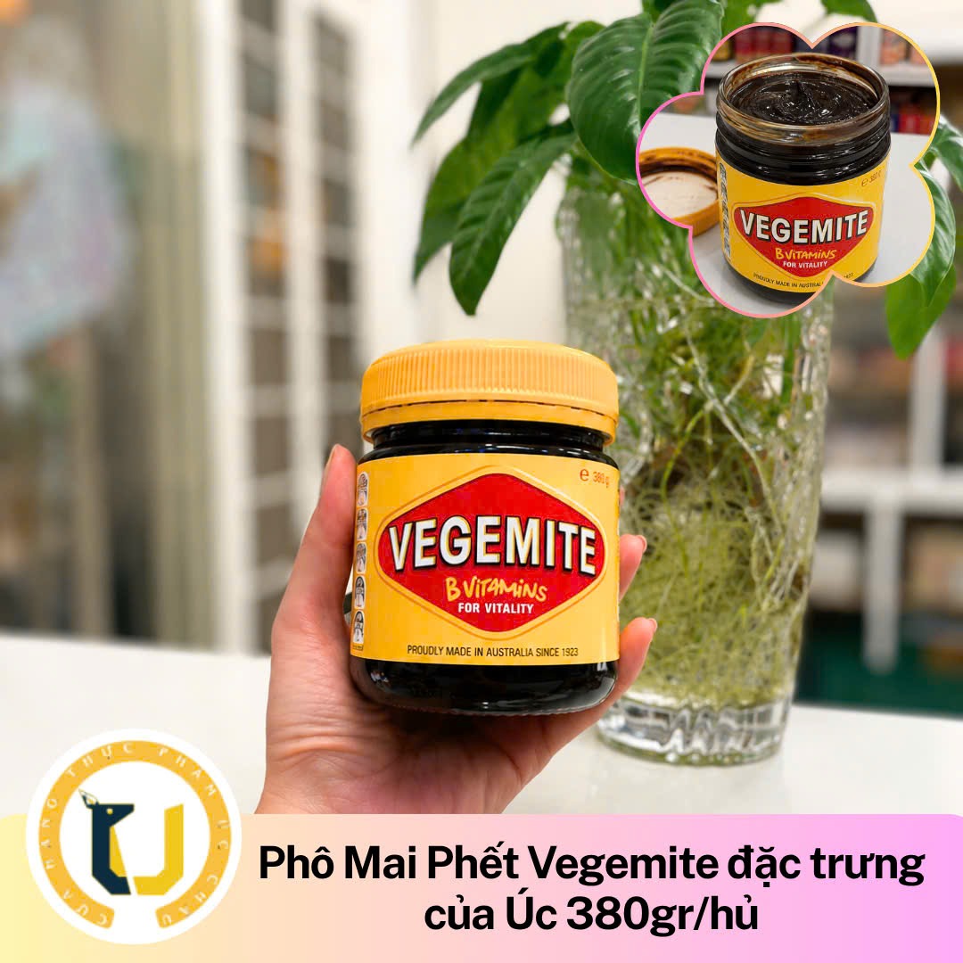 (HÀNG ÚC) Sốt phết đặc sản Úc chiết xuất từ men bia nhiều vitamin VEGEMITE CREAM hủ 380GR