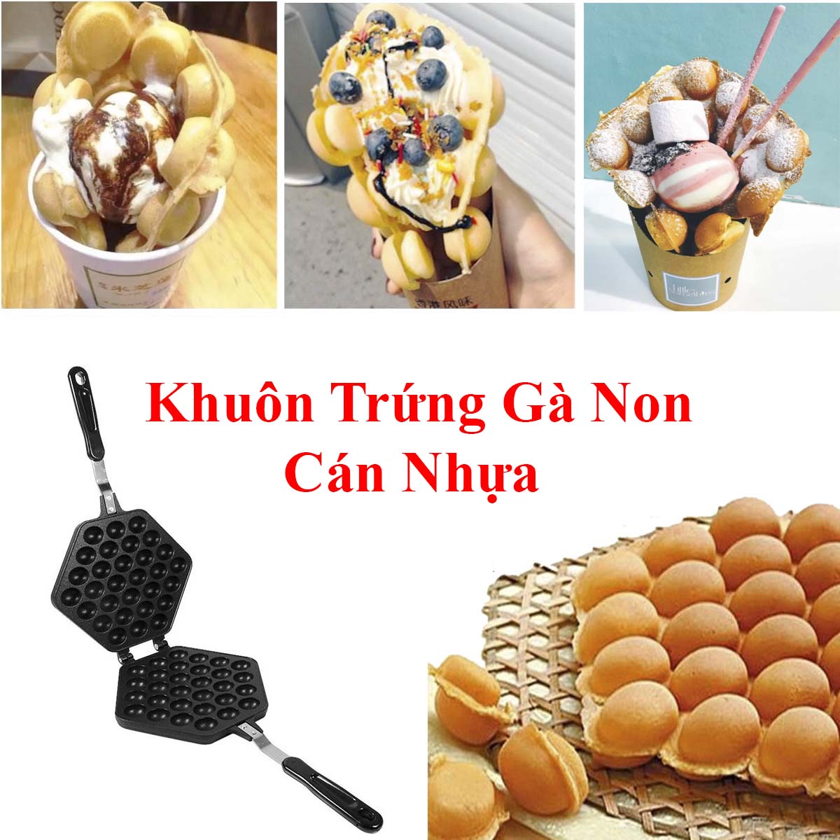 Khuôn bánh trứng gà non cán nhựa
