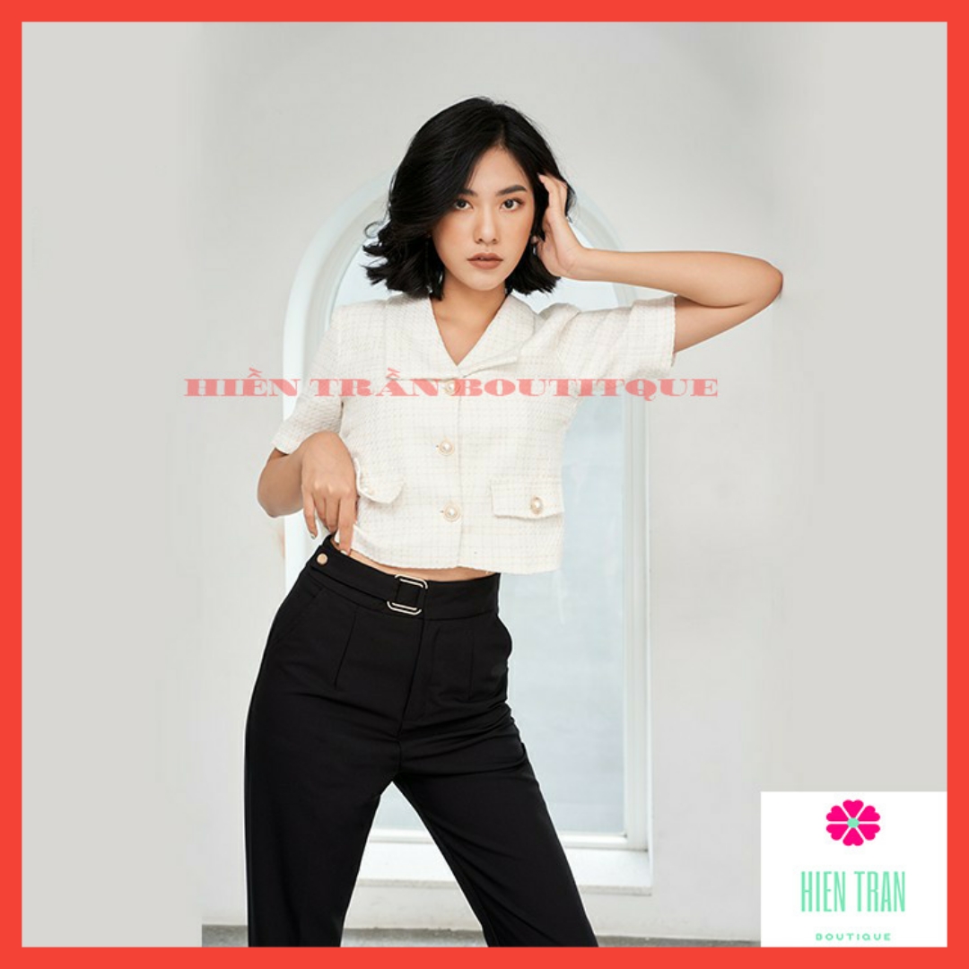 Quần baggy nữ chất vải cao cấp, quần baggy công sở đai ô vuông, phong cách cá tính-hientranboutique