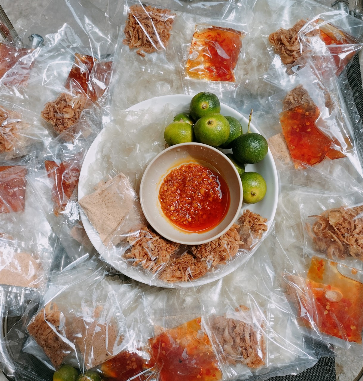 Combo 10 bịch / 5 bịch bánh tráng dẻo sợi phơi sương muối nhuyễn sa tế tắc siêu cay