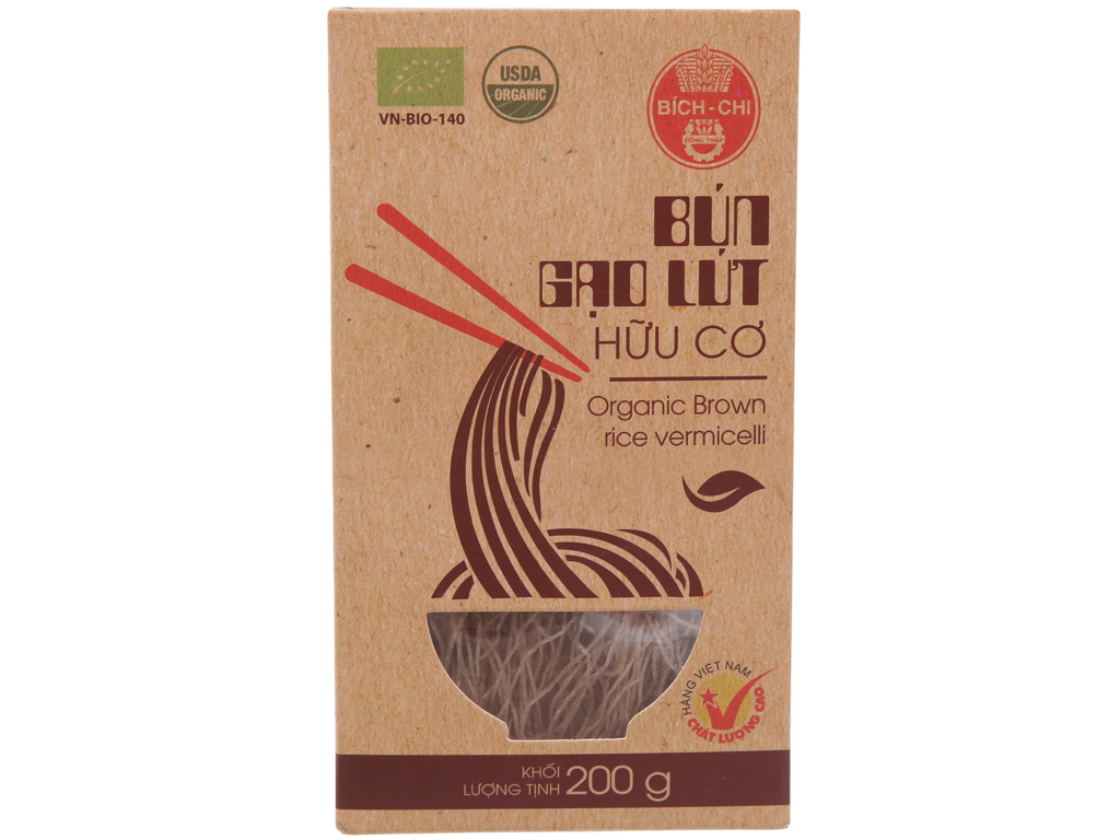 Bún gạo lứt hữu cơ Bích Chi 200g