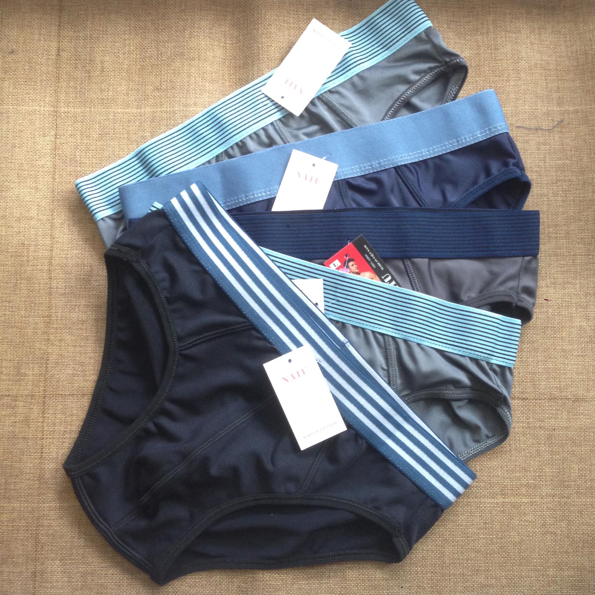 Combo 5 cái quần lót(sịp) tam giác nam cotton lạnh co giản 4 chiều cao cấp mát lạnh lưng sọc rộng