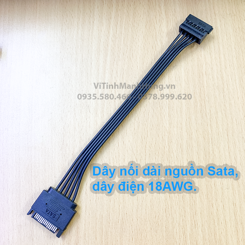 Dây nối dài nguồn sata, dây điện 18awg.