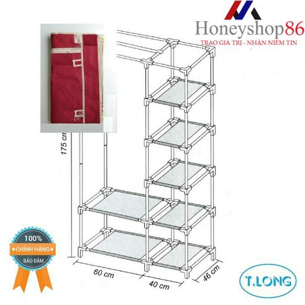 Tủ vải Thanh Long TVAI14 màu Đỏ đô - Cửa hàng tủ vải Gia Hân