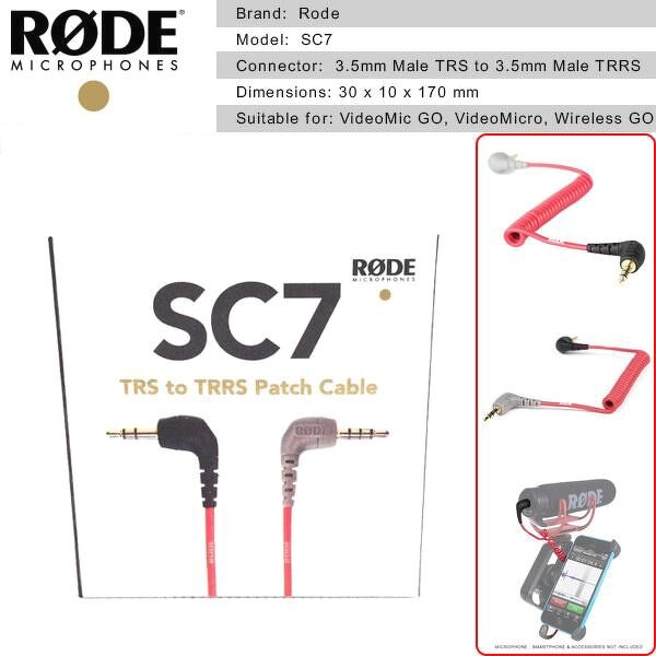 Cáp rode sc7 35mm trs sang trrs