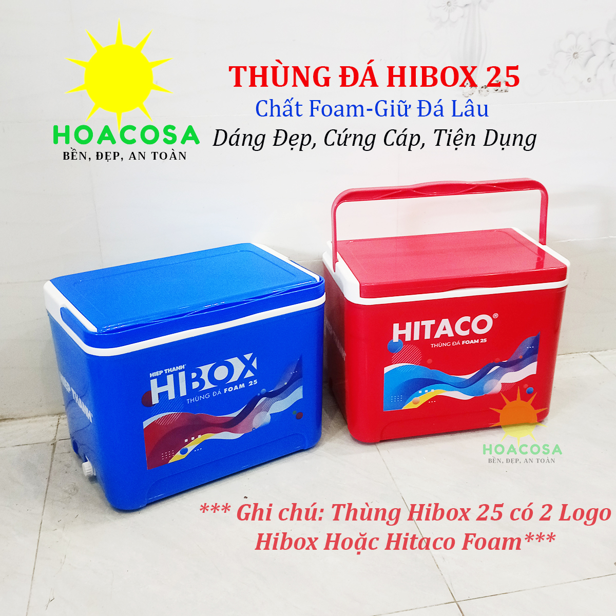 Thùng Đá 25L (25 Lít) Hibox  Nhựa Hiệp Thành Đẹp, Gọn, Giữ Đá Lâu- Đồ Gia Dụng Hoacosa