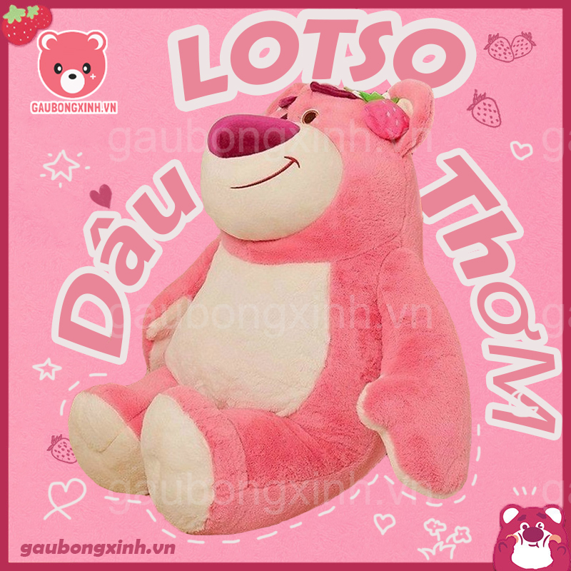 Gấu Dâu Lotso Huggin Bear màu hồng đáng yêu, Thú nhồi bông Gấu Losto Cute cao cấp Gaubongxinh.vn