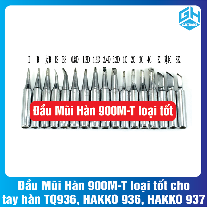 Đầu mũi hàn 900m-t loại tốt cho tay hàn tq936, hakko 936, hakko 937