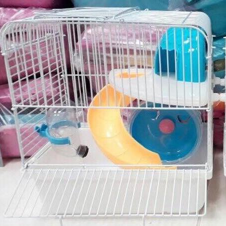 [HCM]Lồng hamster lâu đài tuyết trắng 23-17-25cm .